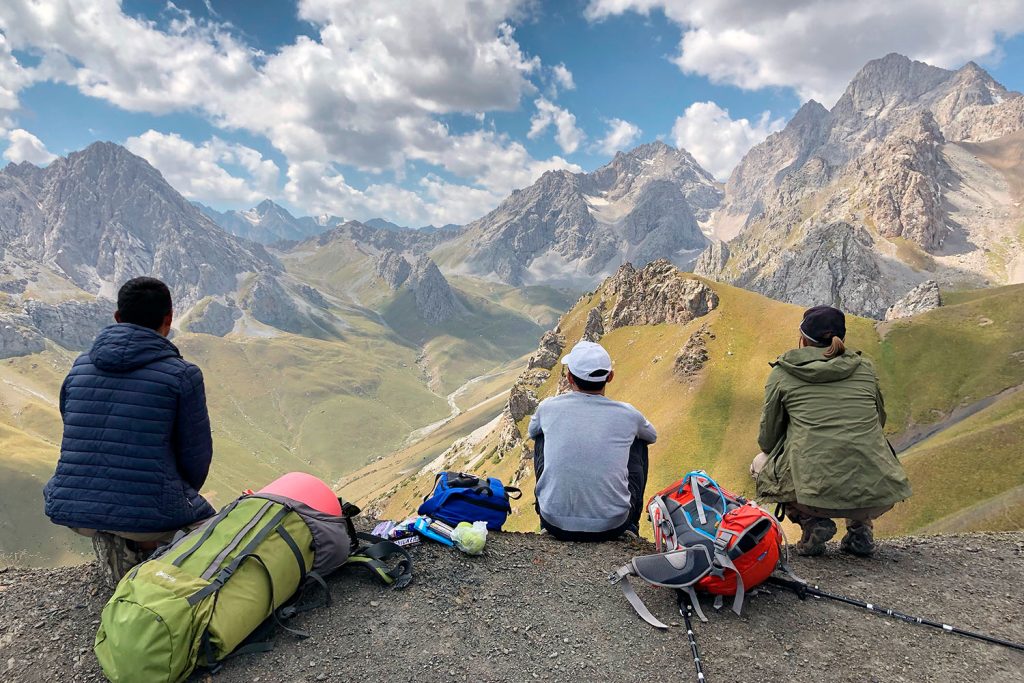 Hiking in southern Kyrgyzstan on the Ak Tor Trek in the Alay Mountains.